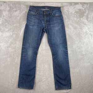 John‎ Varvatos Jeans Men 31Rx29 Blue Bowery Slim Straight Distressed Button Fly